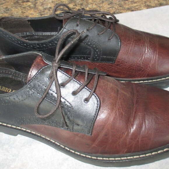 Fabio De Luca Men\'s Shoes Size 10 Brown/Black Leather  Lace Up Shoes main image 6